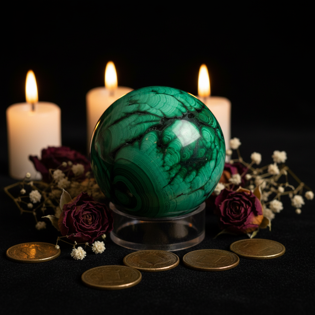 Malachite Crystal Sphere